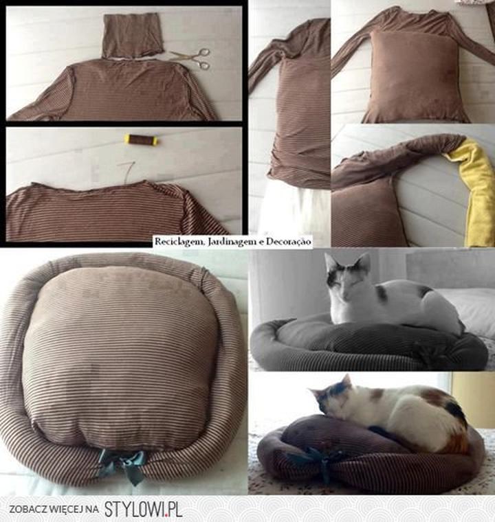 DIY legowisko ze swetra